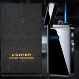 1PC Dual USE USB Electric Arc Lighter, Windproof Flameless Jet Torch Flame Lighter Electric Dual Plasma Arc Lighter Refillable Butane Gas, For Outdoor Camping, Christmas Birthday Gifts For Men Women Him Her Dad(Without Gas)