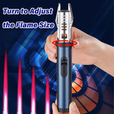 1 Pc Storm Lighter, Windproof Jet Lighter, Long Stick Jetflame Lighter, Refillable Butane Torch Lighter With Safety Lock And Adjustable Red Flame For Brulee, Candle, Barbecue, Baking, Gifts For Men (Butane Not Included).
