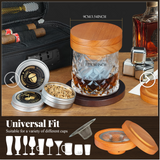 15-in-1 Cocktail Smoker Kit, Comes with 4 Flavors Wood Chips, Old Fashioned Beverage Whiskey Smoker Kit, 4pcs Stainless Steel Ice tube, Smell-proof Bag, Silicone Clip, Suitable & Best Gifts Ideas for Cocktail Enthusiasts, Men, Dad, Husband, Boss