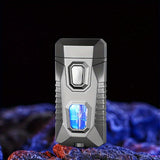 1pc Dual Flame Lighter With Adjustable Soft Flame And Jet Flame Butane Lighter Cycle Inflation Windproof Lighter Suitable For Aromatherapy Camping Men's Gift Box Packaging Father's Day Gift (Excluding Fuel)