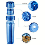 1 Pc Black Mini Manual Plastic Spice Herb Grinder With Cone Holder, 3-Layer Cone Roller
