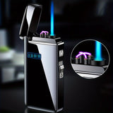 1PC Dual USE USB Electric Arc Lighter, Windproof Flameless Jet Torch Flame Lighter Electric Dual Plasma Arc Lighter Refillable Butane Gas, For Outdoor Camping, Christmas Birthday Gifts For Men Women Him Her Dad(Without Gas)