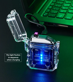 Rechargeable Dual Arc Plasma Lighter - Windproof, IP56 Water Resistant, COB Light, Futuristic Mech Design Gift Box for Men Women Birthday Father's Day