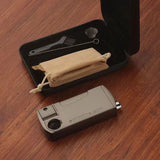 Lafagiet Pipe Lighter, 2-in-1 Refillable Gas Lighter with Leather Box