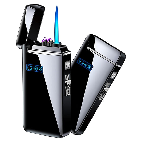 1PC Dual USE USB Electric Arc Lighter, Windproof Flameless Jet Torch Flame Lighter Electric Dual Plasma Arc Lighter Refillable Butane Gas, For Outdoor Camping, Christmas Birthday Gifts For Men Women Him Her Dad(Without Gas)
