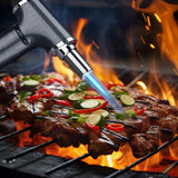 Powerful Windproof Blue Flame Kitchen Torch Lighter Jet Flame Lighter Refillable Butane Gas Lighter Adjustable Flame With Safety Lock Suitable For Outdoor Barbecue Cooking Kitchen Baking, Metal Welding Gun Camping Equipment (No Gas)