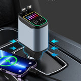 Retractable Car Charger, No Entanglement Required Fast Charging Dual USB Ports Compact Car Phone Charger With LED Light For Travel, Universal Compatible All Phones