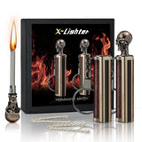 10000 Permanent Matchstick Strike Set 2 PCS/SET Matchsticks with Gift Box Permanent Lighter Matchstick Keychain Lighter Kerosene Refillable Flint Lighter, Christmas and Birthday Gifts, Father's Day Gift (excluding Fuel)