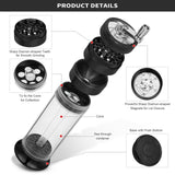 5-In-1 Rainbow Alluminum Metal Manual Spice Grinder With A Foldable Hand Crank, With Cone Londer, Multifunctional Joint Rolling Machine, Cleaning Brush, Easy To Push Button