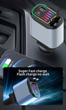 Retractable Car Charger, No Entanglement Required Fast Charging Dual USB Ports Compact Car Phone Charger With LED Light For Travel, Universal Compatible All Phones