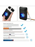 Lafagiet 19PCS Kapazität Zigarettenetui mit USB elektrisches Feuerzeug für 84mm normale Größe, LED-Bildschirm, Rose rot magnetische Art Zigarettenschachtel Lagerung Geschenke für und Frauen Cool Zigarettenhalter