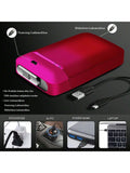 Lafagiet 19PCS Kapazität Zigarettenetui mit USB elektrisches Feuerzeug für 84mm normale Größe, LED-Bildschirm, Rose rot magnetische Art Zigarettenschachtel Lagerung Geschenke für und Frauen Cool Zigarettenhalter