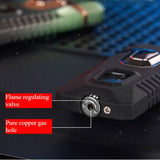 1pc Dual Flame Lighter With Adjustable Soft Flame And Jet Flame Butane Lighter Cycle Inflation Windproof Lighter Suitable For Aromatherapy Camping Men's Gift Box Packaging Father's Day Gift (Excluding Fuel)