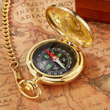 2pcs/Set Gold & Silver Vintage Engraved Flip Compass Pocket Watch, Retro Metal Portable Compass Survival Tool, outdoor Camping Cycling Hiking Navigation Survival Equipment