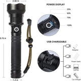 Rechargeable Flashlights High Lumens-Super Bright 3 Modes Zoomable Type C Chargeable LED Tactical Flashlights Waterproof Flash Lights for Emergency Home Camping Hiking Outdoor Gift Box Packaging