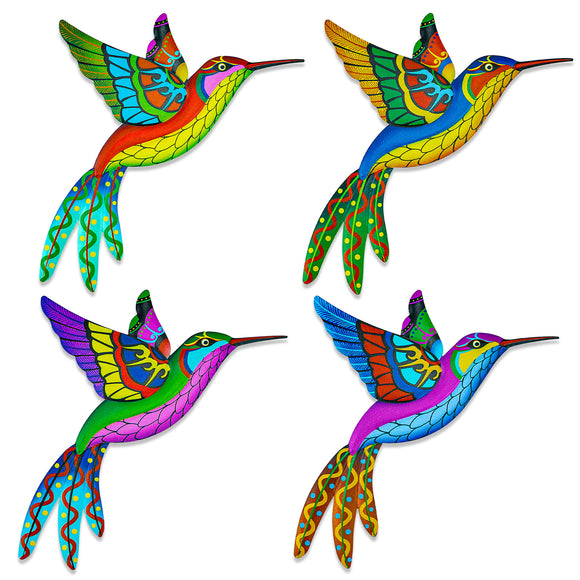 4pcs Colorful Bird Wall Art Decoration Outdoor Garden Hanging Decoration Metal Handmade Bird Decoration Nurturing Living Room Fence Art Statue Gift