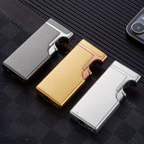 Father's Day Gift Idea: 1 Windproof Torch Lighter Dual Flame Visible Gas Cylinder Gift Box Inflatable Butane Gas Soft Flame Lighter Outdoor Kitchen Multi-Purpose Lighter (No Gas)