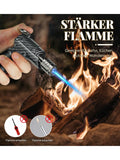 1 Stück Metall Direct Punch Windproof Welding Gun Spray Gun Aufblasbares Feuerzeug Outdoor Gas Fackel Feuerzeug für Camping Wandern BBQ Herd Küche Kochen Backen Kerze Beifuß Zigarre