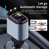 Retractable Car Charger, No Entanglement Required Fast Charging Dual USB Ports Compact Car Phone Charger With LED Light For Travel, Universal Compatible All Phones
