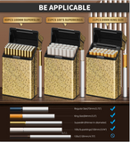 Classic Retro Full Pack Cigarette Case With USB Coil Lighter Suitable For 100's 100mm King Size Cigarettes Moisture-Proof Pressure Resistant Cigarette Storage Box Men's Women's Cigarette Accessories Christmas Gift Commemorative Day Gift Father's Day Gift
