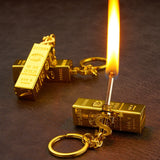 5PCS Gold Bar Permanent Matches | Cool Keychain Lighters For Father's Day Christmas Birthday Gift, Gold Pendant Matches Golden Brick Permanent Match Sticks, 10000 Times Reusable Keychain Matches Portable Suitable For Outdoor Camping, Hiking, Daily Use