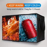 4 Pcs/Set Insulated Food Delivery Bags With Hard Bottom, Reusable XXXL Large Black Grocery Tote Bag, L23*W14*H15 Inches For Hot Cold Food Delivery, Groceries, Travel, Shopping