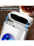 Lafagiet 19PCS Kapazität Zigarettenetui mit USB elektrisches Feuerzeug für 84mm normale Größe, LED-Bildschirm, Rose rot magnetische Art Zigarettenschachtel Lagerung Geschenke für und Frauen Cool Zigarettenhalter