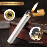 2PCS/SET Retro Cigarette Storage Case With Mini Refillable Gas Lighter Metal Portable 14pcs-Capacity Cigarette Case Can Hold Up To 100mm Cigarettes Suitable For King Size 100's Cigarettes Durable Pressure Resistant Pocket Box Smoking Accessories Father's
