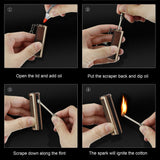 10000 Permanent Matchstick Strike Set 2 PCS/SET Matchsticks with Gift Box Permanent Lighter Matchstick Keychain Lighter Kerosene Refillable Flint Lighter, Christmas and Birthday Gifts, Father's Day Gift (excluding Fuel)