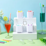 2packs Reusable Straws With Keychain Container, Silicone Foldable Portable Drinking Straw Set Including Cleaning Brush, Suitable For Party Travel, Easy To Clean, Portable, Birthday Anniversary Gifts For Men Women Her Him
