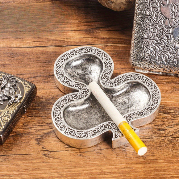 1pc Metal Clover Vintage Cigarette Ashtray, 3.78