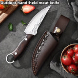 Pocket Knife 2PCS/SET Stainless Steel Sharp Kitchen Carving Knife Vegetable Knife Fruit Knife Kitchen Camping Barbecue Cutting Knife Multi purpose Straight Knife Outdoor Enthusiast Gift, Father's Day Men's Gift Dad