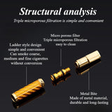 1pc Metal Cigarette Holder Filter Washable Filtration Mouthpiece, Stainless Steel Reusable Smoking Nozzle Cigarettes Filter With Gift Box Gadgets For Men
