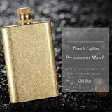 1pc Lighter Permanent Match, Copper Vintage Trench Lighters, Creative Auto Fire Starter, Reusable Forever Matches, Unique Birthday Gift For Men Dad Husband