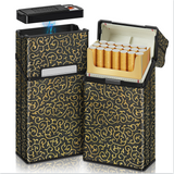Classic Retro Full Pack Cigarette Case With USB Coil Lighter Suitable For 100's 100mm King Size Cigarettes Moisture-Proof Pressure Resistant Cigarette Storage Box Men's Women's Cigarette Accessories Christmas Gift Commemorative Day Gift Father's Day Gift