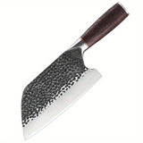 1pc Meat Cleaver Knife, Heavy Duty Kitchen Chef Knife with Hand Forged High Carbon Steel, Non-slip Solid Wood handle for Chopping Bones