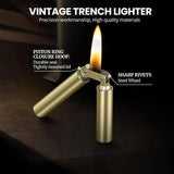 [Vintage Metal Lighter] 2pcs/Set Vintage Metal Brass Windproof Kerosene Lighter, Grinding Wheel Lighter With Flint Thread Set Gift Box, Creative Unique Gifts For Men Dad Husband, Father's Day Gift For Men Dad(Fuel Not Included)