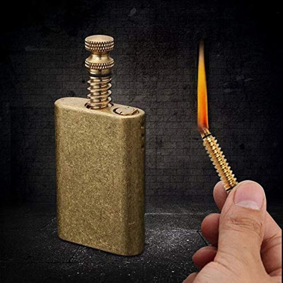 1pc Lighter Permanent Match, Copper Vintage Trench Lighters, Creative Auto Fire Starter, Reusable Forever Matches, Unique Birthday Gift For Men Dad Husband