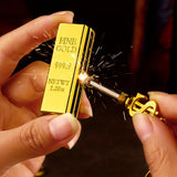 5PCS Gold Bar Permanent Matches | Cool Keychain Lighters For Father's Day Christmas Birthday Gift, Gold Pendant Matches Golden Brick Permanent Match Sticks, 10000 Times Reusable Keychain Matches Portable Suitable For Outdoor Camping, Hiking, Daily Use