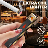 2PCS/SET Cigarette Case With Electric Rechargeable Lighter For 84mm, Moisture Proof, Transparent Cigarette Holder Case, Fashion Smoking Set Gift For Men Women