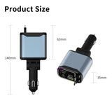 Retractable Car Charger, No Entanglement Required Fast Charging Dual USB Ports Compact Car Phone Charger With LED Light For Travel, Universal Compatible All Phones