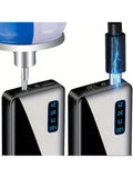 1PC 2-in-1 Dual USE Windproof Jet Flame & USB Electric Lighter, Double Arc Electronic USB Rerchargeable Lighter with Power Display Refillable Butane Torch Lighter with Gift Box Christmas Day Gifts ideas for Men Women (Without Gas)