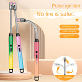 3PCS 360° Rotation Flexible Neck Plasma Lighter Windproof Flameless USB Rechargeable Lighter With LED Power Display Long Electric Electronic Lighter For Candle Gas Stove Ignition Firework