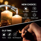 3 Packs USB Rechargeable Electric Lighter, Candle Lighter with Flexible Neck Flameless Windproof 360 Degrees Rotate Arc Lighter, LED Battery Level Indicator and Safety Switch, for Aromatherapy Candle Grill Outdoor Camping BBQ
