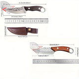 Pocket Knife 2PCS/SET Stainless Steel Sharp Kitchen Carving Knife Vegetable Knife Fruit Knife Kitchen Camping Barbecue Cutting Knife Multi purpose Straight Knife Outdoor Enthusiast Gift, Father's Day Men's Gift Dad