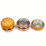 4-Layer Metal Burger Spice Herb Grinder, Creative Cute Burger Manual Tobacco Crusher, Suitable for Kitchen Daily Use, Great Xmas Christmas Day Gifts Idea Gift for Women Men Friend