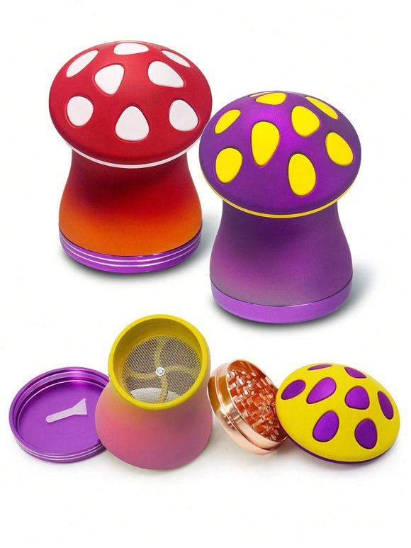 1 Pcs Mushroom Zinc Alloy Grinder, 4-Layer Hand Grinder, Accessories Christmas Birthday Gifts For Father Mom For Him, Her, Women, Mother's Day Flowers For Men, Personalized Gifts For Mom, Last Minute Gifts, Mother's Day Ideas, Mother Sunday Gifts,