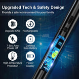 3 Packs USB Rechargeable Electric Lighter, Candle Lighter with Flexible Neck Flameless Windproof 360 Degrees Rotate Arc Lighter, LED Battery Level Indicator and Safety Switch, for Aromatherapy Candle Grill Outdoor Camping BBQ