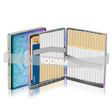 2PCS/SET Retro Metal Cigarette Case With Lighter Can Hold 100mm Cigarettes Storage Box Classic Floral Smell-Proof Pressure Resistant Cigarette Box For 100's King Size Cigarette Smoking Accessaries Christmas Father's Day Gift Ideas For Men Women