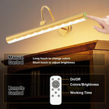 1PC Picture Light For Wall, 4000mAh Rechargeable Wireless Remote, 13'' Dimmable Magnetic LED Art Display Light With 3 Color Temperatures,Wall Light with Swing Arm For Gallery, Living Room, Bedroom, Hallway
